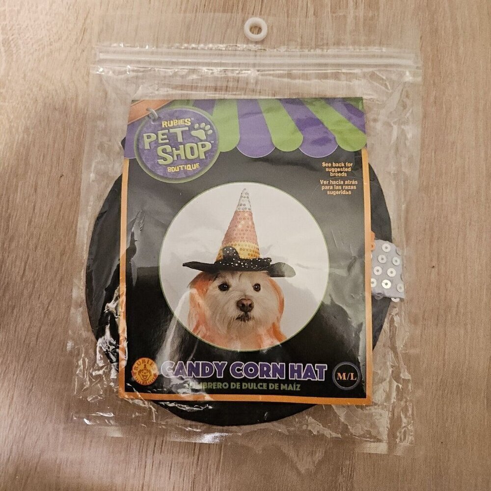 Rubies Pet Shop Boutique Candy Corn Hat Hair Costume for Dog Medium Large